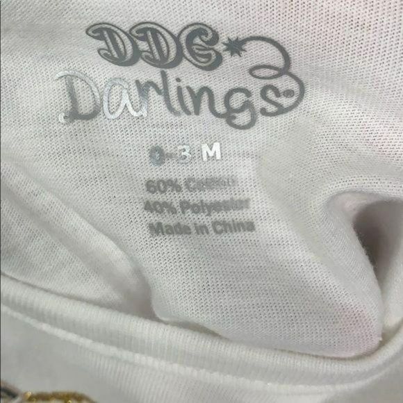 DDG Darling 0-3 Months Cat Ruffled white animal print Two Piece Set - Picture 6 of 7